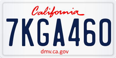 CA license plate 7KGA460