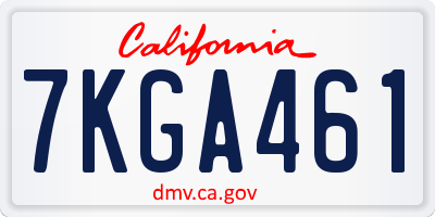 CA license plate 7KGA461