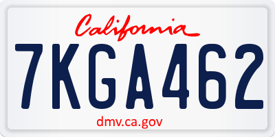 CA license plate 7KGA462