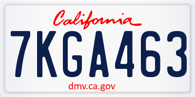 CA license plate 7KGA463