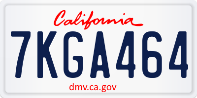 CA license plate 7KGA464