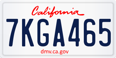 CA license plate 7KGA465