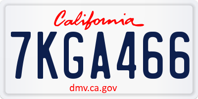 CA license plate 7KGA466