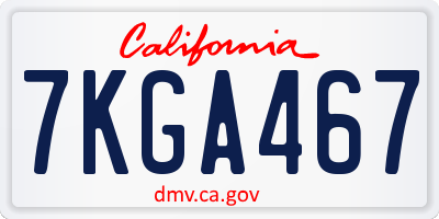 CA license plate 7KGA467