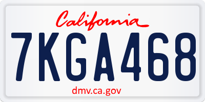 CA license plate 7KGA468