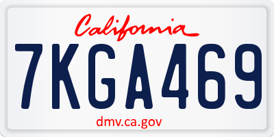CA license plate 7KGA469