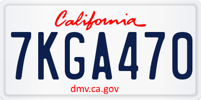 CA license plate 7KGA470