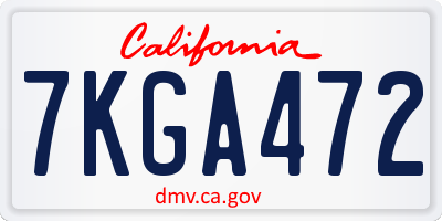 CA license plate 7KGA472
