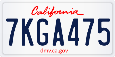 CA license plate 7KGA475