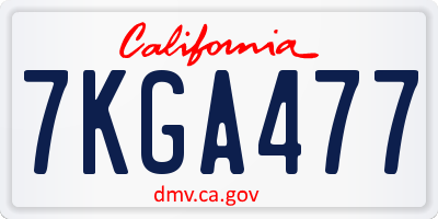 CA license plate 7KGA477