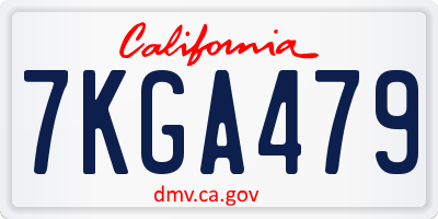 CA license plate 7KGA479