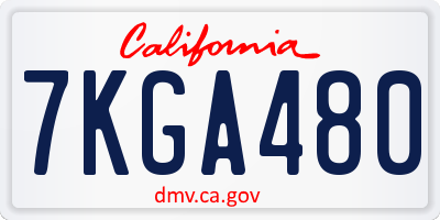 CA license plate 7KGA480