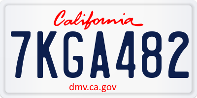 CA license plate 7KGA482
