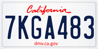 CA license plate 7KGA483