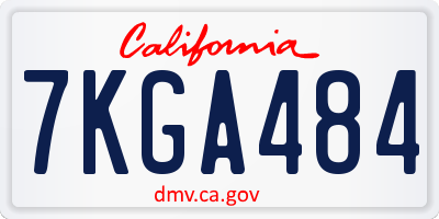 CA license plate 7KGA484