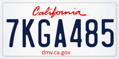 CA license plate 7KGA485