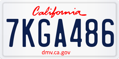 CA license plate 7KGA486