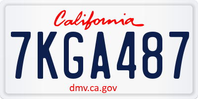 CA license plate 7KGA487