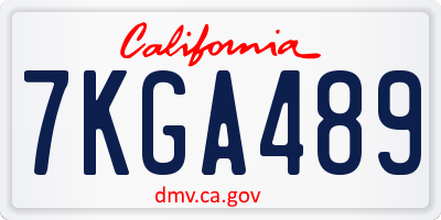 CA license plate 7KGA489