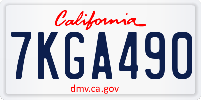 CA license plate 7KGA490