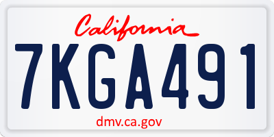 CA license plate 7KGA491