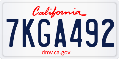 CA license plate 7KGA492