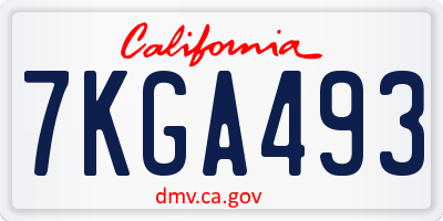 CA license plate 7KGA493