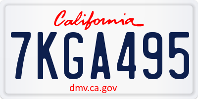 CA license plate 7KGA495