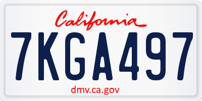 CA license plate 7KGA497