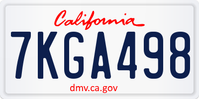 CA license plate 7KGA498