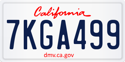 CA license plate 7KGA499