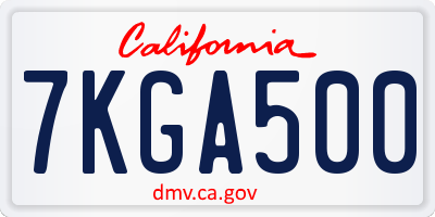 CA license plate 7KGA500