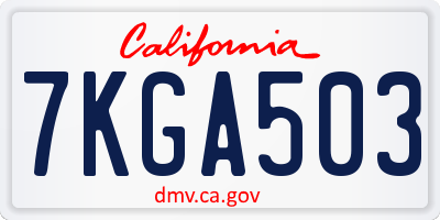 CA license plate 7KGA503
