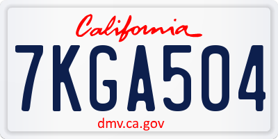 CA license plate 7KGA504