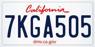 CA license plate 7KGA505