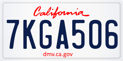CA license plate 7KGA506