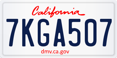 CA license plate 7KGA507
