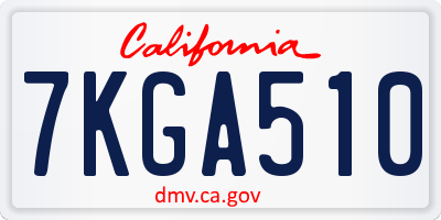 CA license plate 7KGA510