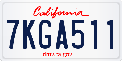 CA license plate 7KGA511