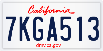 CA license plate 7KGA513