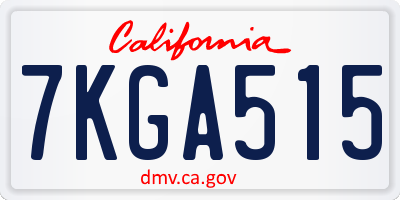 CA license plate 7KGA515