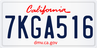 CA license plate 7KGA516
