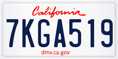 CA license plate 7KGA519