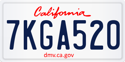 CA license plate 7KGA520