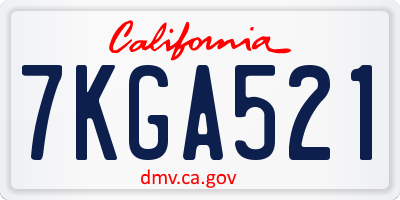 CA license plate 7KGA521
