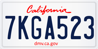 CA license plate 7KGA523