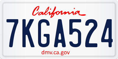 CA license plate 7KGA524