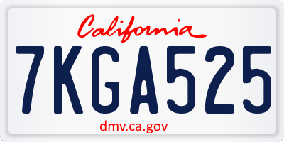 CA license plate 7KGA525