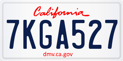 CA license plate 7KGA527