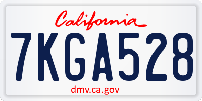 CA license plate 7KGA528